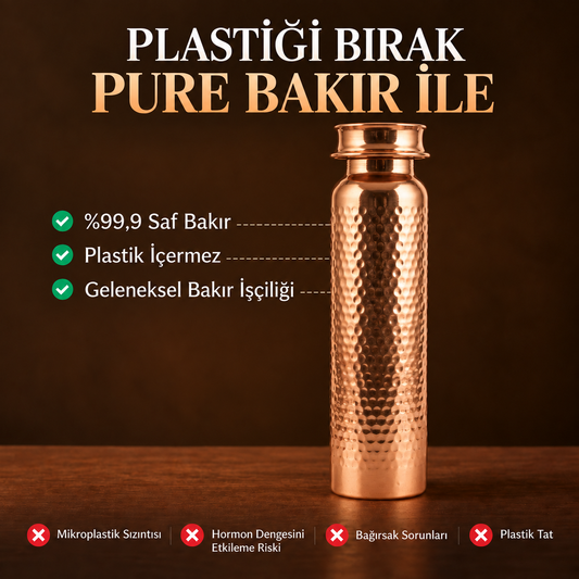 Pure Bakır – Kalaylı Saf Bakır Matara