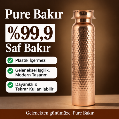 Pure Bakır – Kalaylı Saf Bakır Matara
