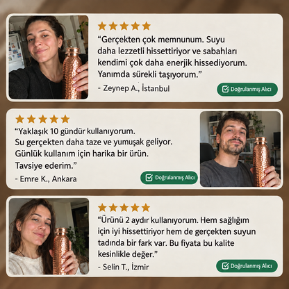 Pure Bakır – Kalaylı Saf Bakır Matara