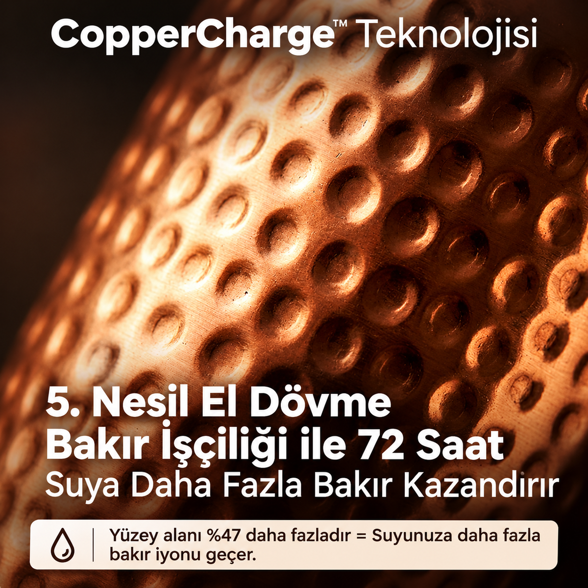 Pure Bakır – Kalaylı Saf Bakır Matara